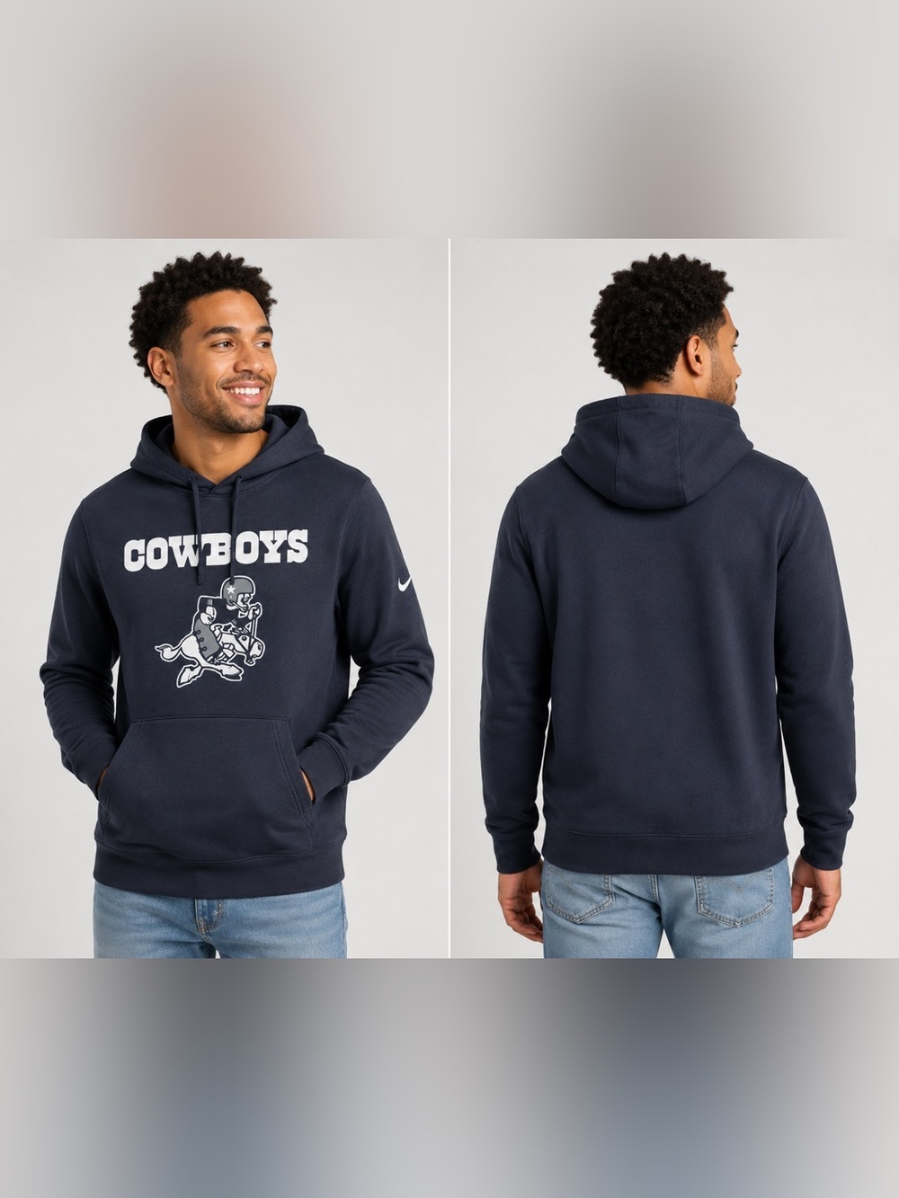 Nike NFL Dallas Cowboys Men’s Navy 2023 Sideline Club Pullover Hoodie L Large